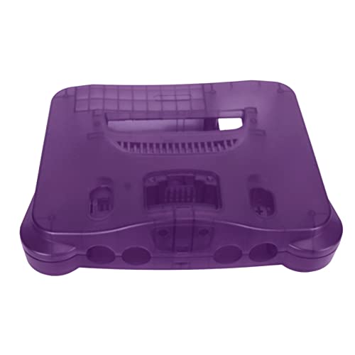 Ersatzgehäuse für Spielekonsolen für N64, Ersatzgehäuse, Retro-ABS, Stabiles, Durchscheinendes Gehäuse, Videospielkonsole (Transparentes Lila) von Brrnoo