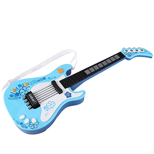 Kleinkindgitarre, Mini -Gitarrenspielzeug für, Guitarra Kids Gitarre Multifunktional Bass Gitarrenspielzeug mit Riemen, Tragbares Musikinstrumentenspielzeug (BLUE) von Brrnoo