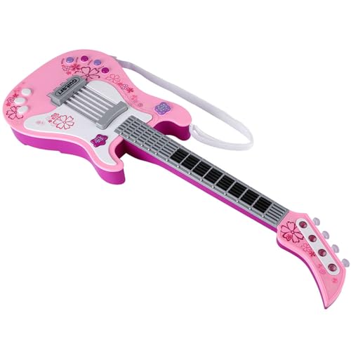 Kleinkindgitarre, Mini -Gitarrenspielzeug für, Guitarra Kids Gitarre Multifunktional Bass Gitarrenspielzeug mit Riemen, Tragbares Musikinstrumentenspielzeug (PINK) von Brrnoo
