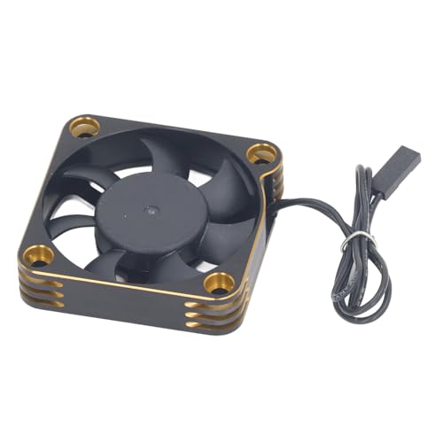 RC -Motorkühlventilator, Aluminiumlegierung mit ESC -Kühlventilator für RC -Automotor, 15000 U/Min, Kompatibel mit Axial, HSP, Redcat, HPI und Anderen RC -Autos (GOLD) von Brrnoo
