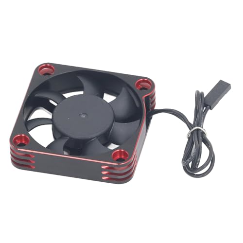 RC -Motorkühlventilator, Aluminiumlegierung mit ESC -Kühlventilator für RC -Automotor, 15000 U/Min, Kompatibel mit Axial, HSP, Redcat, HPI und Anderen RC -Autos (Rot) von Brrnoo