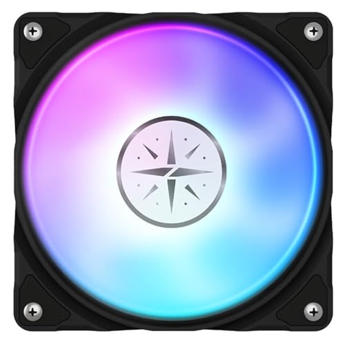 RGB-Lüfter, 120-mm-Argb-Case-Lüfter-Kühlungspc-Hülle-Lüfter PC-Lüfter 900-1800 U/Min Low Rauschen CPU-Kühlfan mit Hydrauliklager (BLACK) von Brrnoo