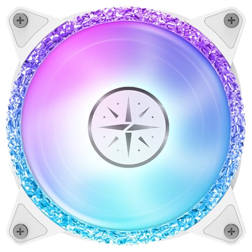 RGB-Lüfter, 120-mm-Argb-Case-Lüfter-Kühlungspc-Hülle-Lüfter PC-Lüfter 900-1800 U/Min Low Rauschen CPU-Kühlfan mit Hydrauliklager (Bling Bling) von Brrnoo