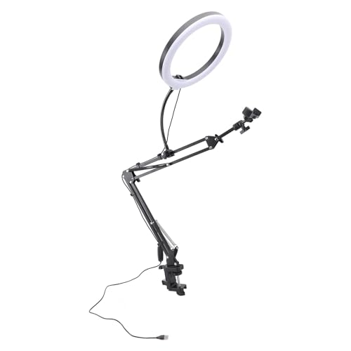 Ringlicht, Klemmringlicht über Kopfringleuchte Schreibtisch Ringlicht -Klingel mit Telefonhalter 4,5 cm Maximale Klemmdicke für Desktop -Live Streaming Ringlicht, Klemmringlicht über Kopfringleuchte Schreibtisch Ringlicht -Klingel mit Telefonhalter 4,5 cm Maximale Klemmdicke für Desktop -Live Streaming von Brrnoo