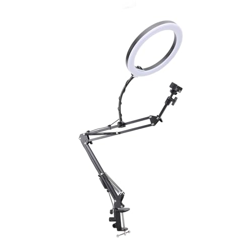 Ringlicht, Overhead Ring Light Clamp Light Ringlight mit Telefonclip Verstellbarer Desktop -Ringlicht für Schönheit Make -up Nail Art Live Streaming Ringlicht, Overhead Ring Light Clamp Light Ringlight mit Telefonclip Verstellbarer Desktop -Ringlicht für Schönheit Make -up Nail Art Live Streaming von Brrnoo