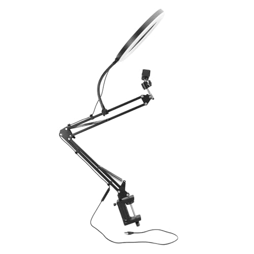 Ringlicht, Ringlicht für Schreibtisch mit Klemme Telefonhalter Stabilisator Selfie 3 Farbtemperatur Renner Arm Overhead Ring Light für Videoaufnahmen, Zoom Ringlicht, Ringlicht für Schreibtisch mit Klemme Telefonhalter Stabilisator Selfie 3 Farbtemperatur Renner Arm Overhead Ring Light für Videoaufnahmen, Zoom von Brrnoo