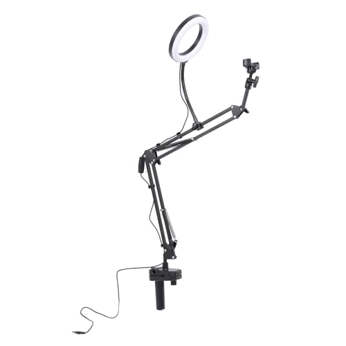 Ringlicht für Schreibtisch, Selfie -Ringlicht 3 Farbtemperatur Renner Arm Overhead Ring Light Schreibtisch mit Klemme Telefonhalter für Videoaufnahmen Live -Streaming Ringlicht für Schreibtisch, Selfie -Ringlicht 3 Farbtemperatur Renner Arm Overhead Ring Light Schreibtisch mit Klemme Telefonhalter für Videoaufnahmen Live -Streaming von Brrnoo