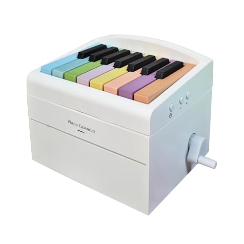 Schreibtischkalender, Klavierkalender Pisno Mini Schreibtisch Kalender Multifunktional 15 Tasten Mini Playable Piano Kalender Ornament Desktop Dekoration für Zuhause (mit Musikkarten) von Brrnoo