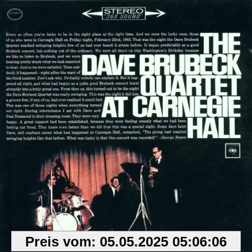 The Dave Brubeck Quartet At Carnegie Hall von Brubeck, Dave Quartet