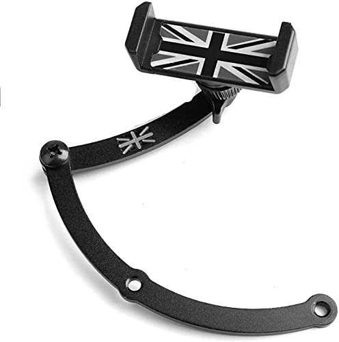 Bruce & Shark Handyhalter Metallmaterial stabil Union Jack Aussehen Autotelefon Klapphalter Passend für Mini Cooper R55 R56 F54 F55 zubehör Schwarz & Grau von Bruce & Shark