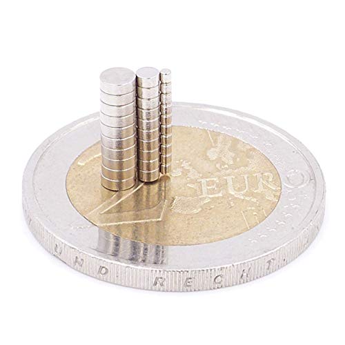Brudazon | 15 Mini Scheiben-Magnete Set 1x1mm + 2x1mm + 3x1mm | N52 stärkste Stufe - Neodym-Magnete ultrastark | Power-Magnet für Modellbau, Basteln | Magnetscheibe extra stark von Brudazon