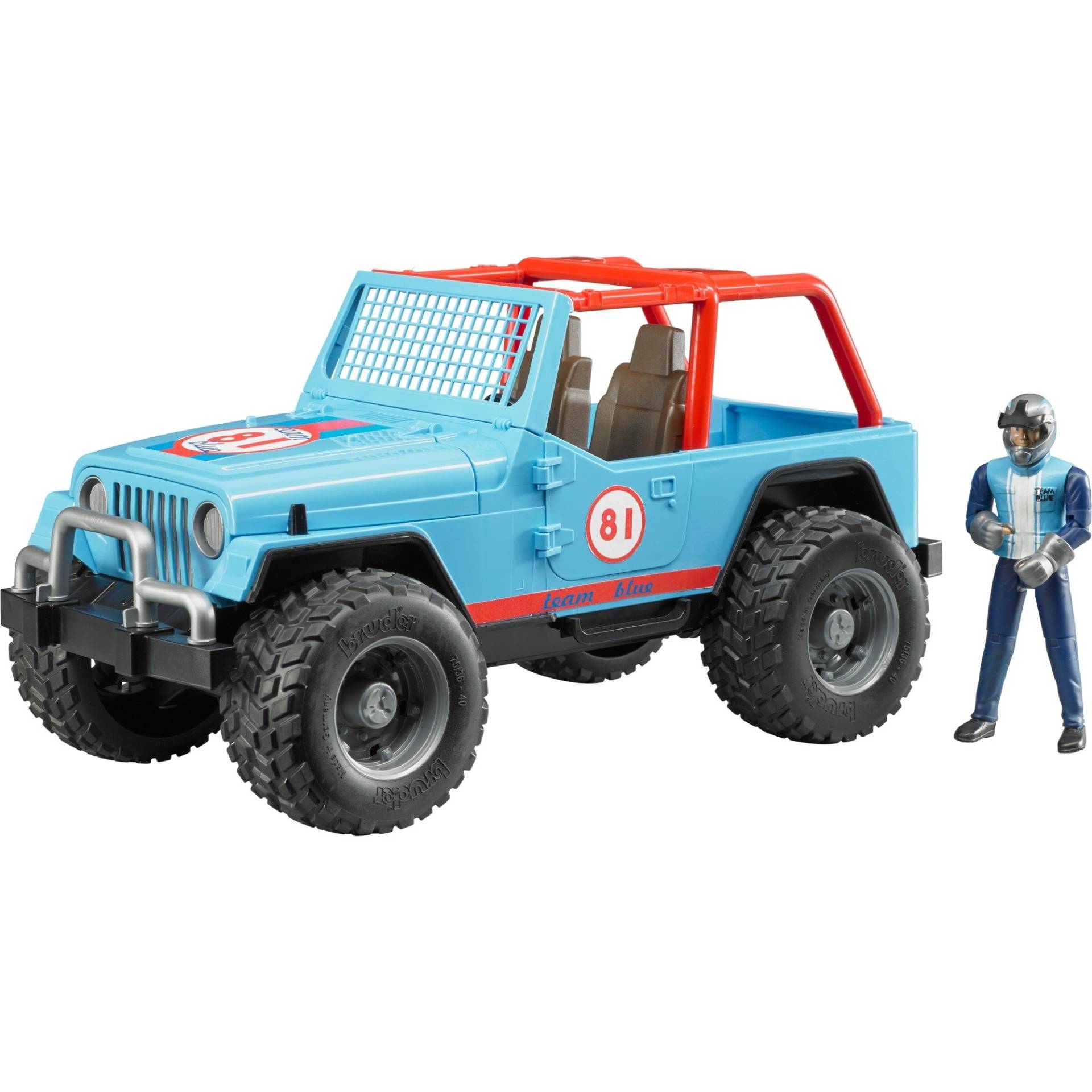 Jeep Cross Country Racer mit Rennfahrer, Modellfahrzeug von Bruder