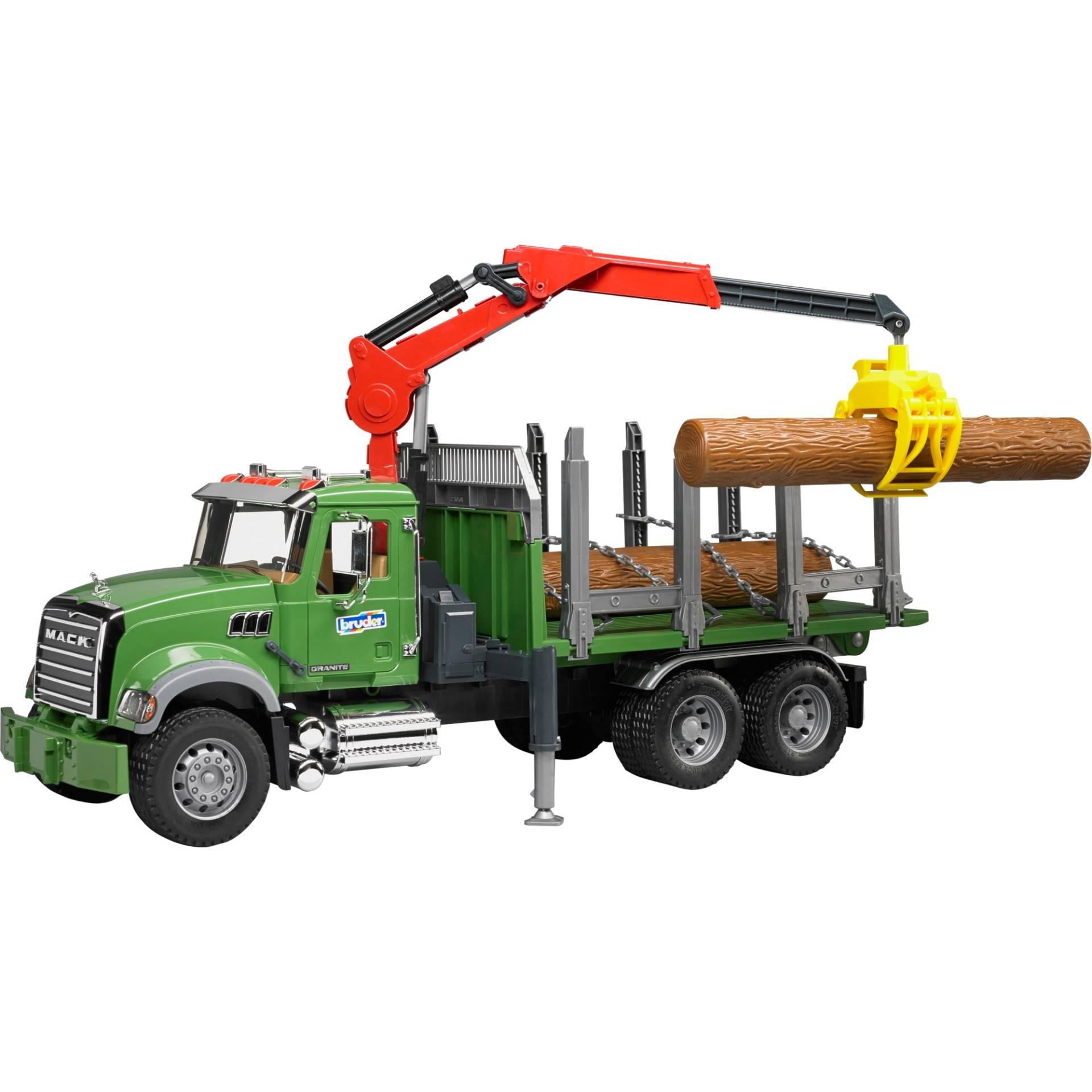 MACK Granite Holztransport-LKW, Modellfahrzeug MACK Granite Holztransport-LKW, Modellfahrzeug von Bruder
