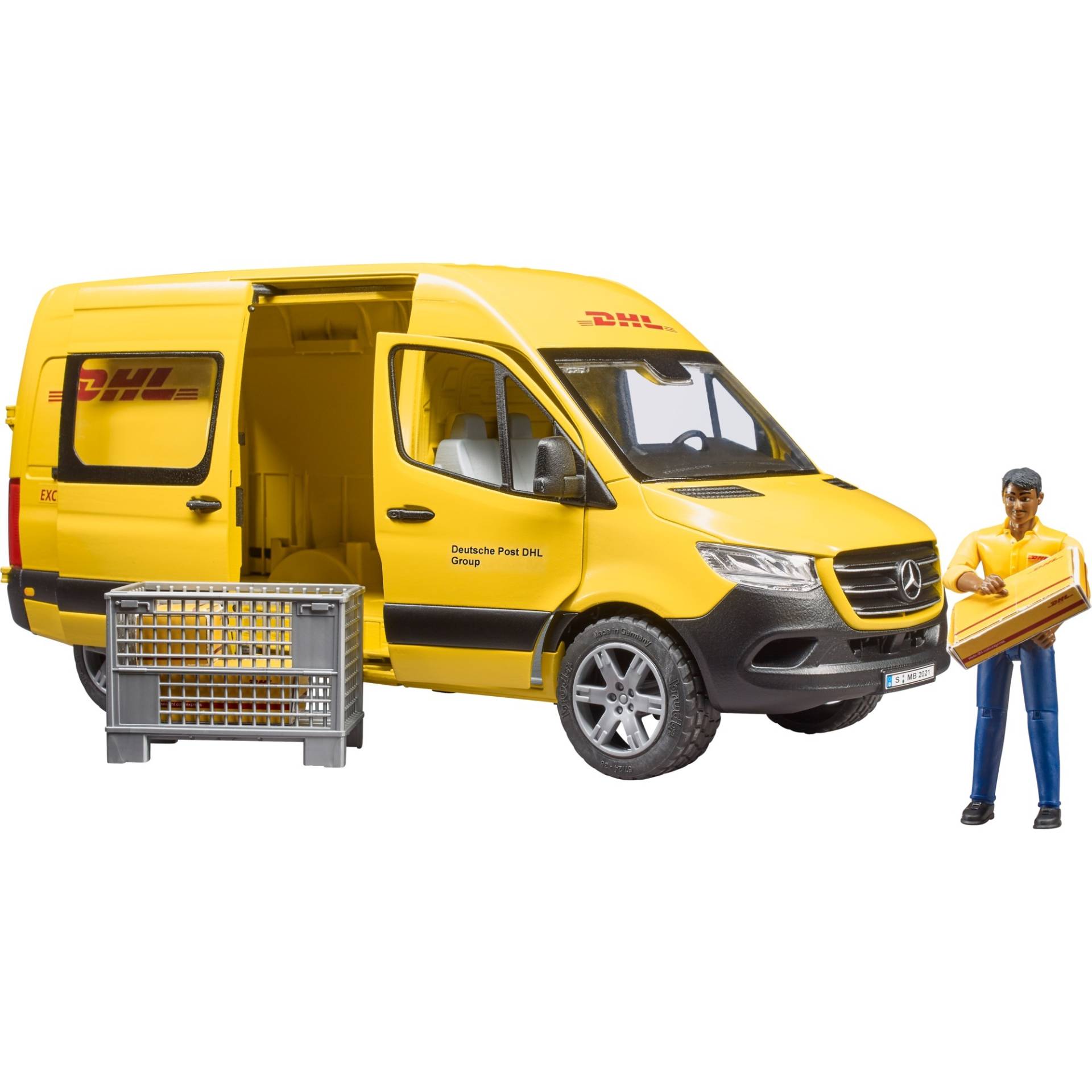 MB Sprinter DHL mit Fahrer, Modellfahrzeug von Bruder