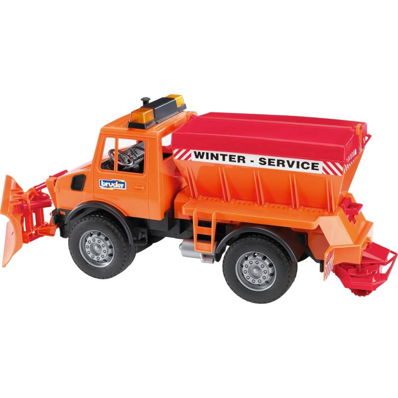 MB-Unimog Winterdienst mit Räumschild, Modellfahrzeug von Bruder