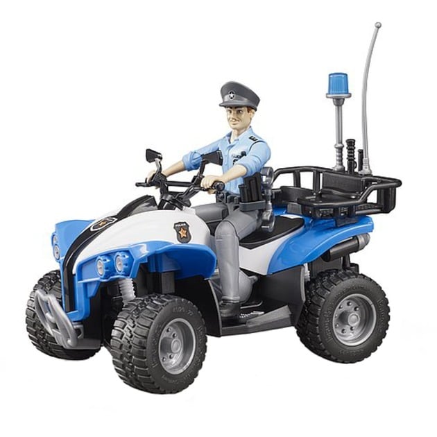 Polizei-Quad mit Polizistin und Ausstattung, Modellfahrzeug von Bruder