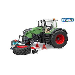 bruder Fendt 1050 Vario Traktor mit Mechaniker und Werkstattausstattung 4041 Spielzeugauto von Bruder