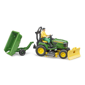 bruder John Deere Sitzrasenmäher mit Anhänger 62104 Spielzeugauto von Bruder