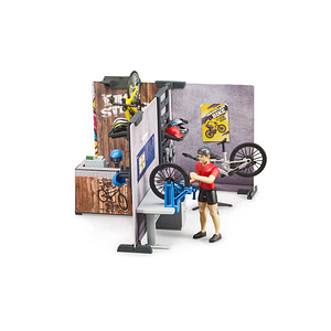 bruder bworld 63120 Fahrrad Shop Spielfiguren-Set von Bruder