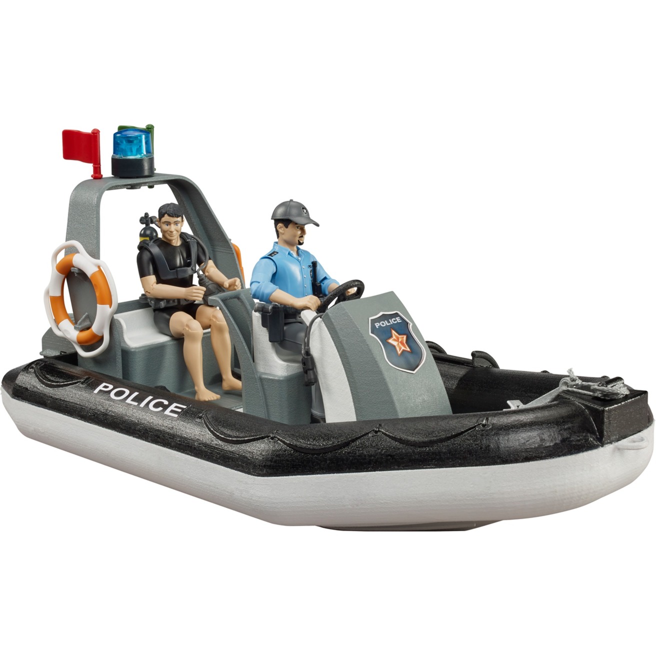 bworld Polizei Schlauchboot, Modellfahrzeug von Bruder