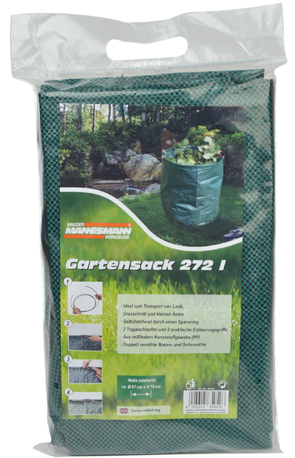 BRÜDER MANNESMANN Gartensack, 272 Liter, Polypropylen, grün von Brüder Mannesmann