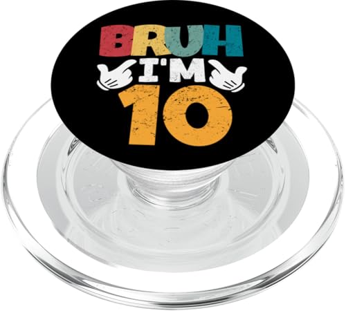 Bruh, ich bin 10 Jahre alt, Geschenke für Jungen und Mädchen, es ist mein 10. Geburtstag PopSockets PopGrip für MagSafe von Bruh It's My Birthday Funny Gifts Collection By Mj