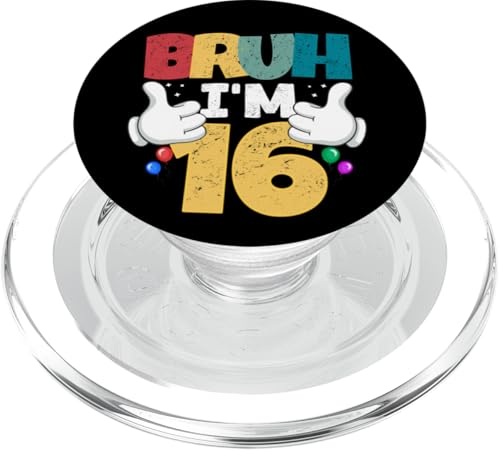 Bruh, ich bin 16 Jahre alt, Geschenke für Jungen und Mädchen, es ist mein 16. Geburtstag PopSockets PopGrip für MagSafe Bruh, ich bin 16 Jahre alt, Geschenke für Jungen und Mädchen, es ist mein 16. Geburtstag PopSockets PopGrip für MagSafe von Bruh It's My Birthday Funny Gifts Collection By Mj