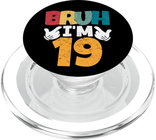 Bruh, ich bin 19 Jahre alt, Geschenke für Jungen und Mädchen, es ist mein 19. Geburtstag PopSockets PopGrip für MagSafe Bruh, ich bin 19 Jahre alt, Geschenke für Jungen und Mädchen, es ist mein 19. Geburtstag PopSockets PopGrip für MagSafe von Bruh It's My Birthday Funny Gifts Collection By Mj