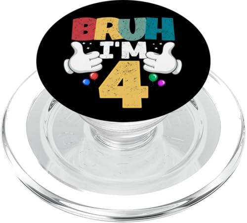 Bruh, ich bin 4 Jahre alt, Geschenke für Jungen und Mädchen, es ist mein 4. Geburtstag PopSockets PopGrip für MagSafe Bruh, ich bin 4 Jahre alt, Geschenke für Jungen und Mädchen, es ist mein 4. Geburtstag PopSockets PopGrip für MagSafe von Bruh It's My Birthday Funny Gifts Collection By Mj