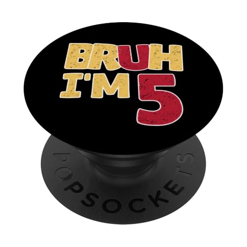 Bruh, ich bin 5 Jahre alt, Geschenke für Jungen und Mädchen, es ist mein 5. Geburtstag PopSockets Klebender PopGrip Bruh, ich bin 5 Jahre alt, Geschenke für Jungen und Mädchen, es ist mein 5. Geburtstag PopSockets Klebender PopGrip von Bruh It's My Birthday Funny Gifts Collection By Mj