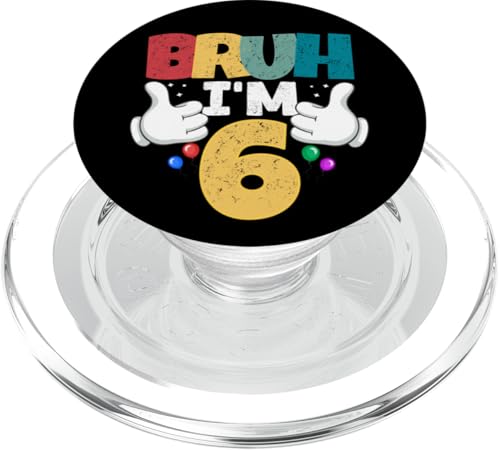 Bruh, ich bin 6 Jahre alt, Geschenke für Jungen und Mädchen, es ist mein 6. Geburtstag PopSockets PopGrip für MagSafe Bruh, ich bin 6 Jahre alt, Geschenke für Jungen und Mädchen, es ist mein 6. Geburtstag PopSockets PopGrip für MagSafe von Bruh It's My Birthday Funny Gifts Collection By Mj