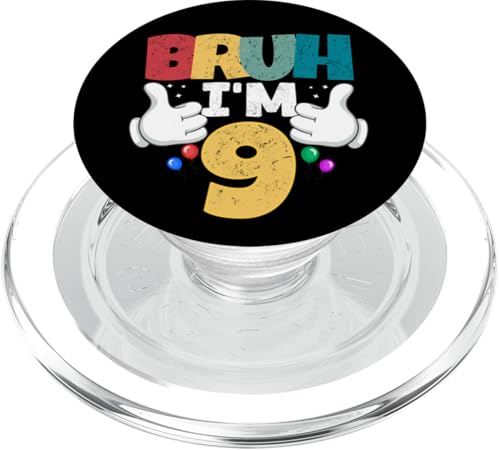 Bruh, ich bin 9 Jahre alt, Geschenke für Jungen und Mädchen, es ist mein 9. Geburtstag PopSockets PopGrip für MagSafe Bruh, ich bin 9 Jahre alt, Geschenke für Jungen und Mädchen, es ist mein 9. Geburtstag PopSockets PopGrip für MagSafe von Bruh It's My Birthday Funny Gifts Collection By Mj