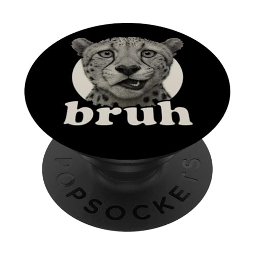 Lustiger Gepard Bruh Humor Meme Zoo Day Jungen Mädchen PopSockets Klebender PopGrip von BruhAxis1