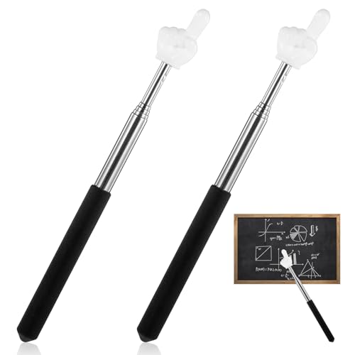 2 PCS Zeigestab Ausziehbar Lehrer Zeiger Finger Lehrer Pointer Stick Mini Einziehbar Klassenzimmer Zeiger Zeigestock Edelstahl für Lehrerunterricht Lehrer Whiteboard Tafel ZeigerSchwarz) von Bruislard