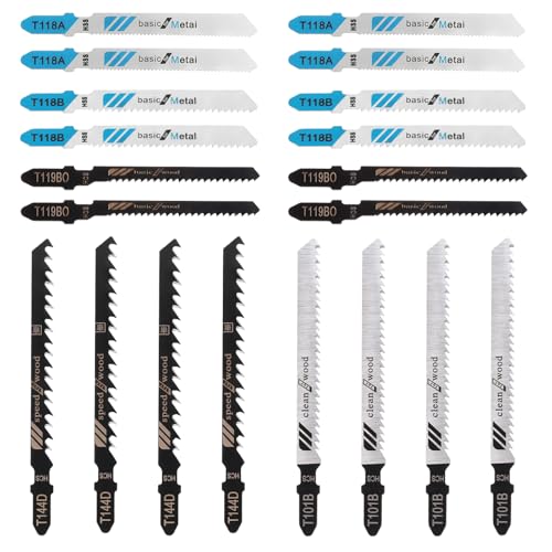 20 StückStichsägeblätter Set Sägeblätter Stichsäge Mehrzweck T-Schaft Stichsägeblätter mit Aufbewahrungskoffer für Holz Kunststoff Metall 20 StückStichsägeblätter Set Sägeblätter Stichsäge Mehrzweck T-Schaft Stichsägeblätter mit Aufbewahrungskoffer für Holz Kunststoff Metall von Bruislard
