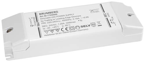 Brumberg 17230000 LED-Trafo 30W 24V dimmbar 1St. Brumberg 17230000 LED-Trafo 30W 24V dimmbar 1St. von Brumberg