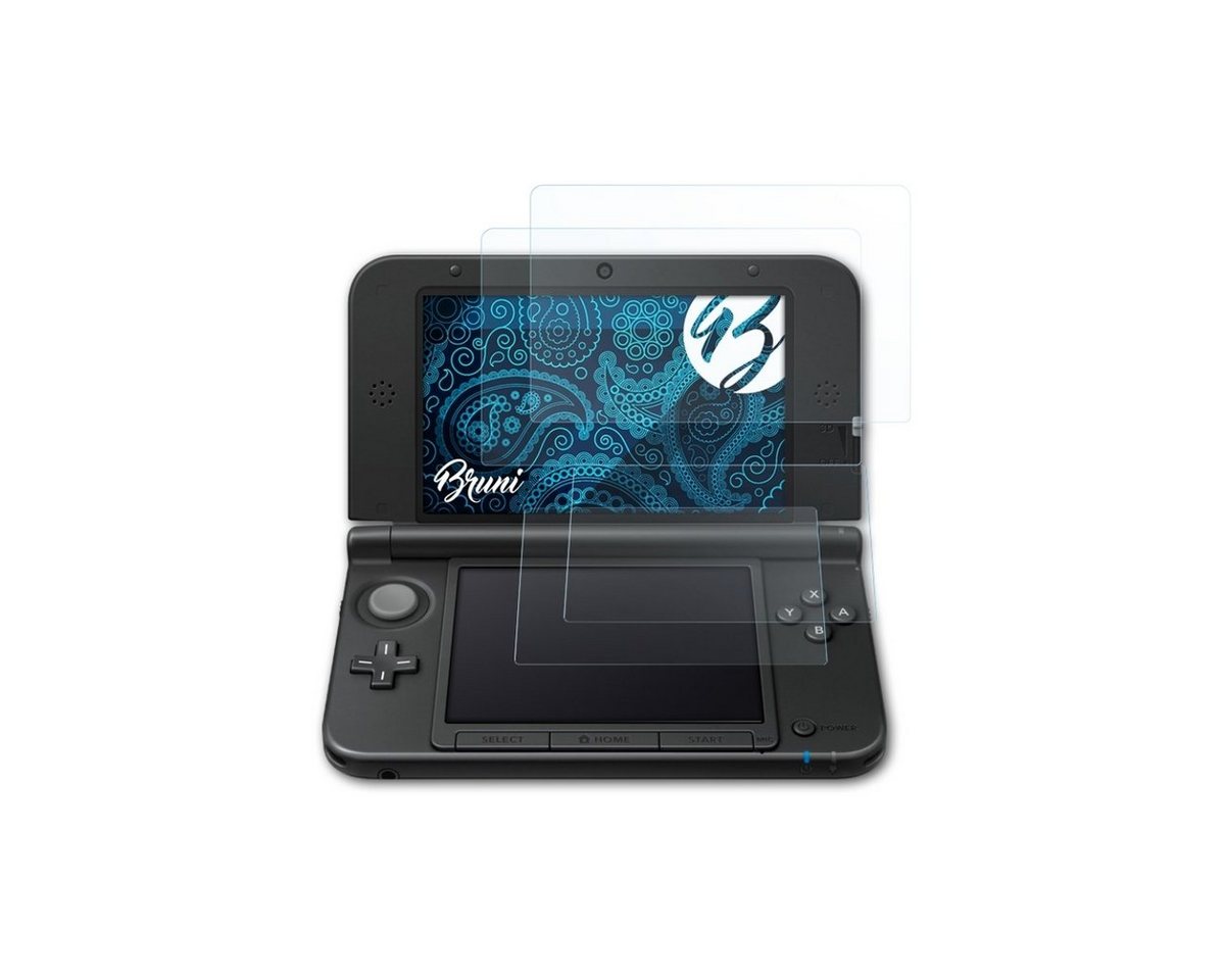 Bruni Schutzfolie Glasklare Displayschutzfolie für 3DS XL 2012, (2er Set), praktisch unsichtbar von Bruni