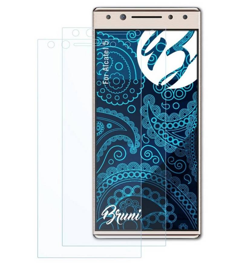 Bruni Schutzfolie Glasklare Displayschutzfolie für Alcatel 5, (2 Folien), praktisch unsichtbar von Bruni