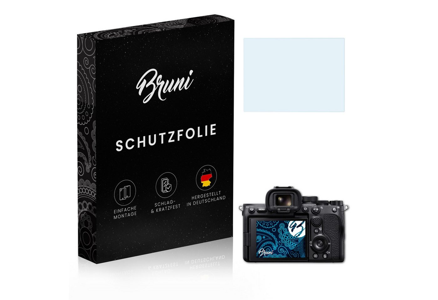 Bruni Schutzfolie Glasklare Displayschutzfolie für Alpha a7S III, (2 Folien), praktisch unsichtbar von Bruni