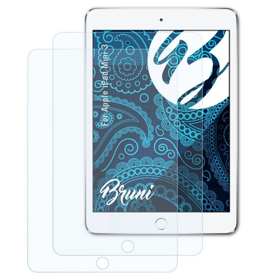 Bruni Schutzfolie Glasklare Displayschutzfolie für Apple iPad Mini 3, (2 Folien), praktisch unsichtbar von Bruni