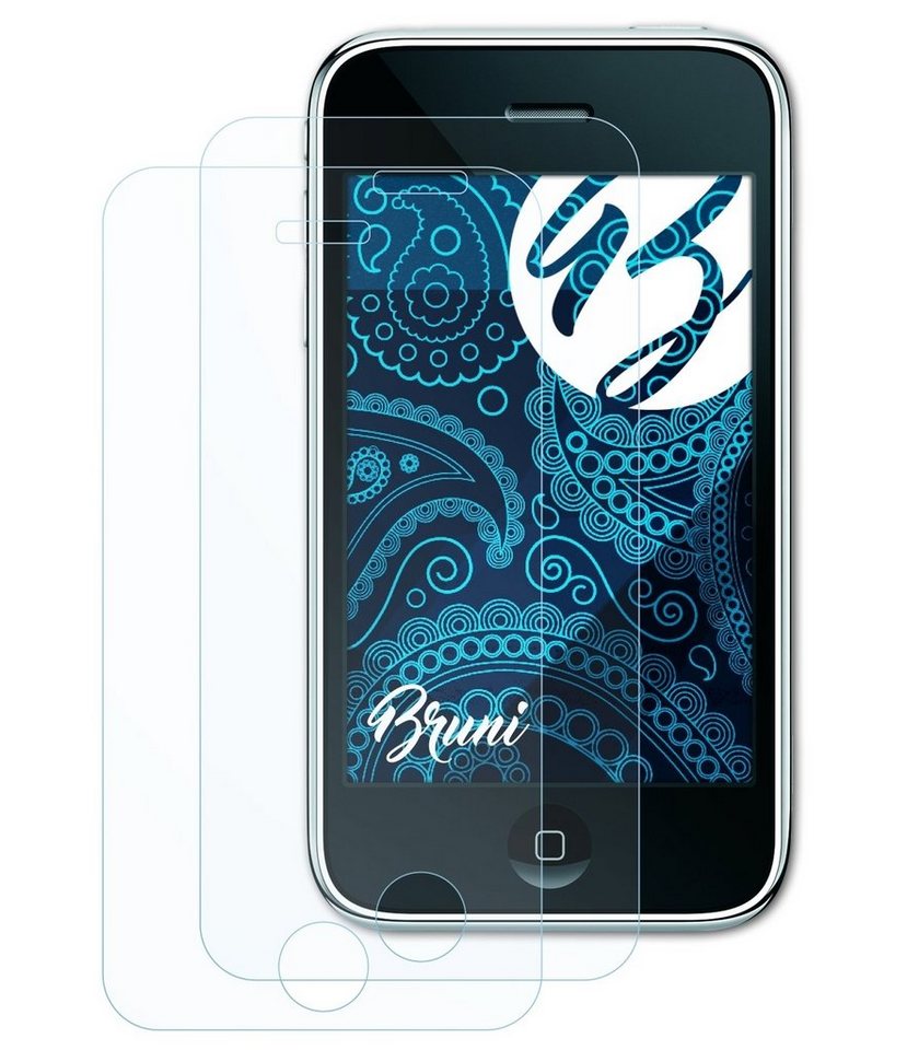 Bruni Schutzfolie Glasklare Displayschutzfolie für Apple iPhone 3G, (2 Folien), praktisch unsichtbar von Bruni
