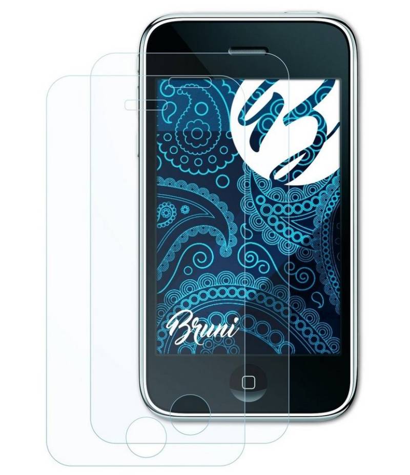 Bruni Schutzfolie Glasklare Displayschutzfolie für Apple iPhone 3G, (2 Folien), praktisch unsichtbar von Bruni