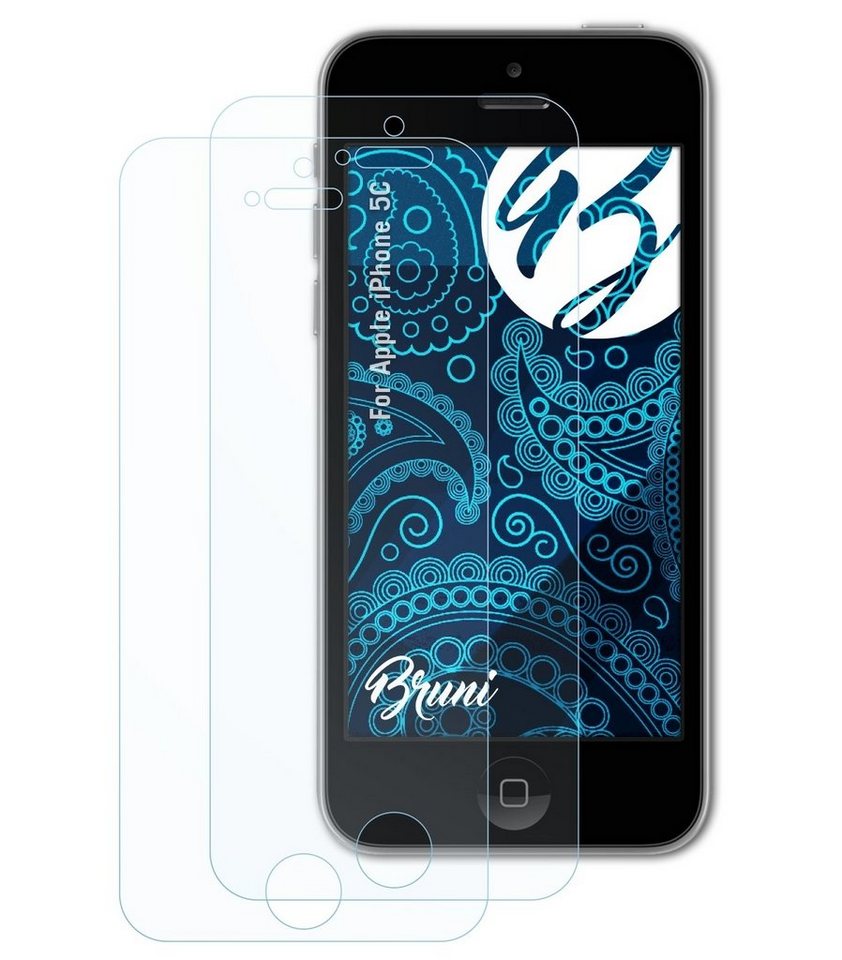 Bruni Schutzfolie Glasklare Displayschutzfolie für Apple iPhone 5C, (2 Folien), praktisch unsichtbar von Bruni