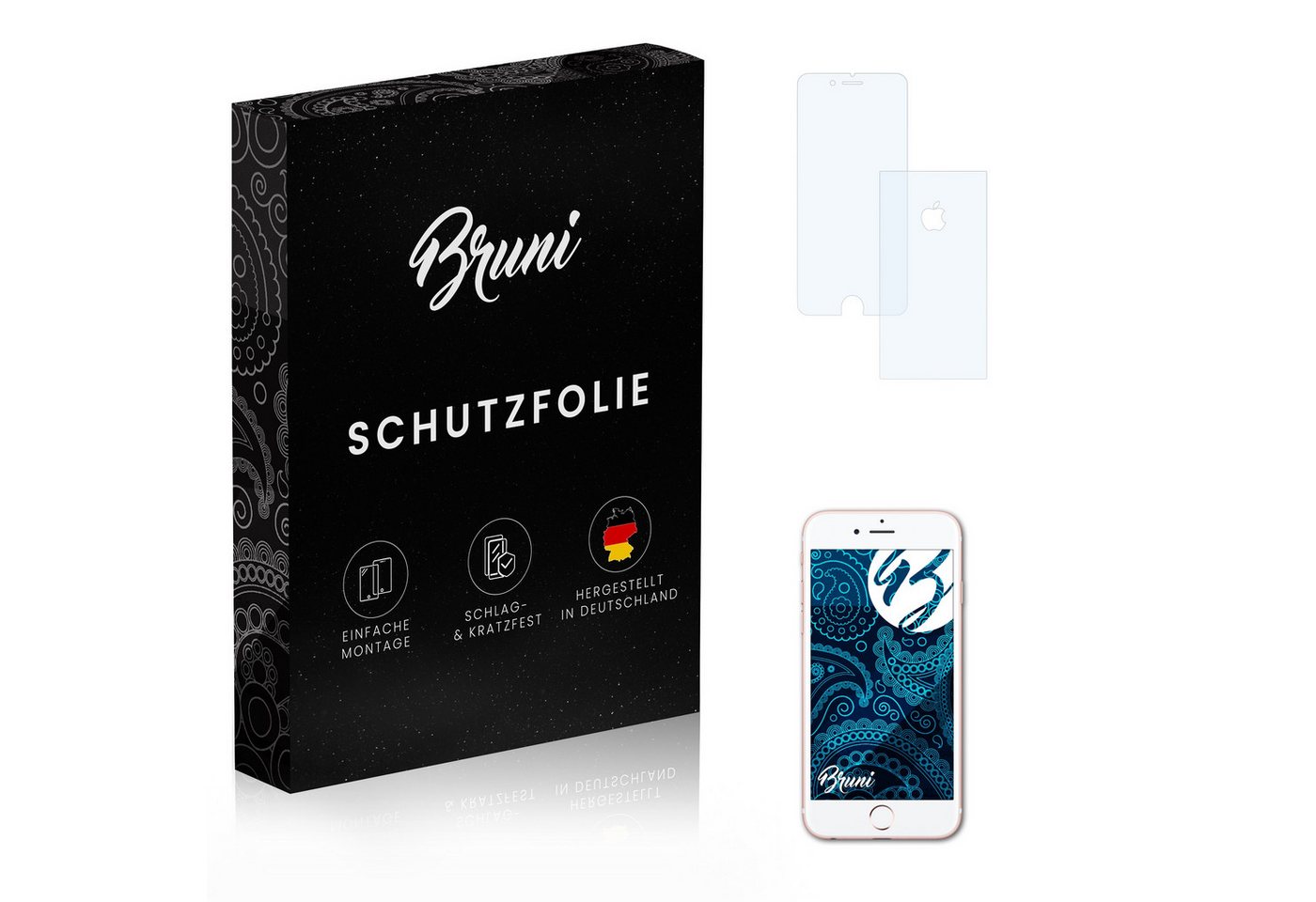 Bruni Schutzfolie Glasklare Displayschutzfolie für Apple iPhone 6S, (2er Set), praktisch unsichtbar von Bruni