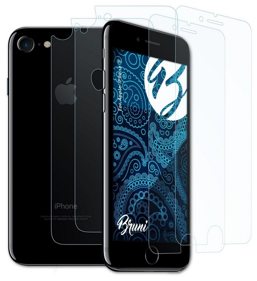 Bruni Schutzfolie Glasklare Displayschutzfolie für Apple iPhone 7, (2er Set), praktisch unsichtbar von Bruni