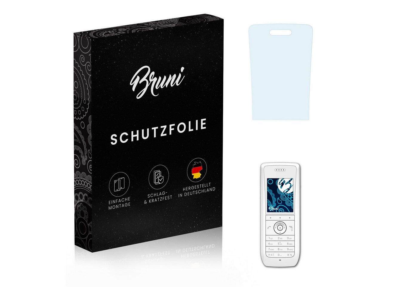 Bruni Schutzfolie Glasklare Displayschutzfolie für Ascom d63, (2 Folien), praktisch unsichtbar von Bruni