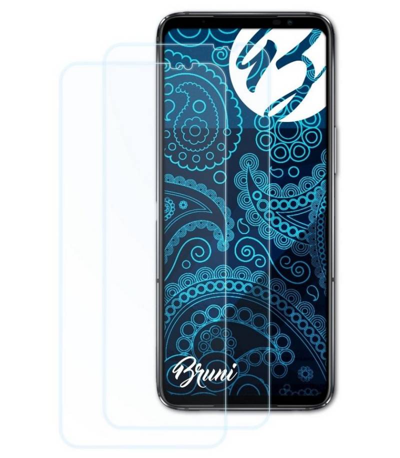 Bruni Schutzfolie Glasklare Displayschutzfolie für Asus ROG Phone 6, (2 Folien), praktisch unsichtbar von Bruni