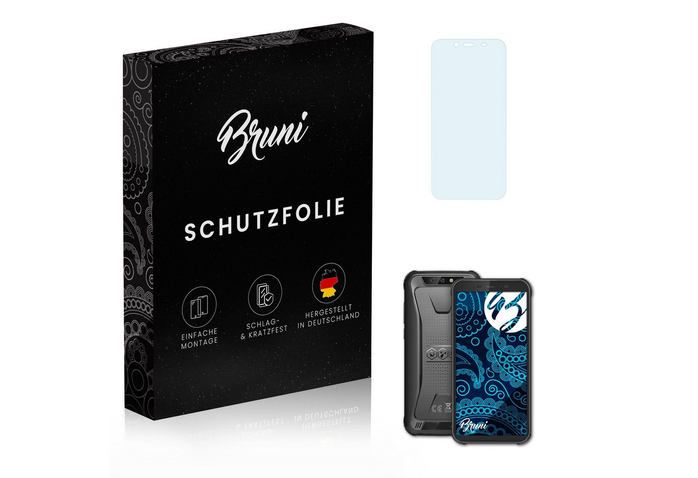 Bruni Schutzfolie Glasklare Displayschutzfolie für Blackview BV5500, (2 Folien), praktisch unsichtbar von Bruni