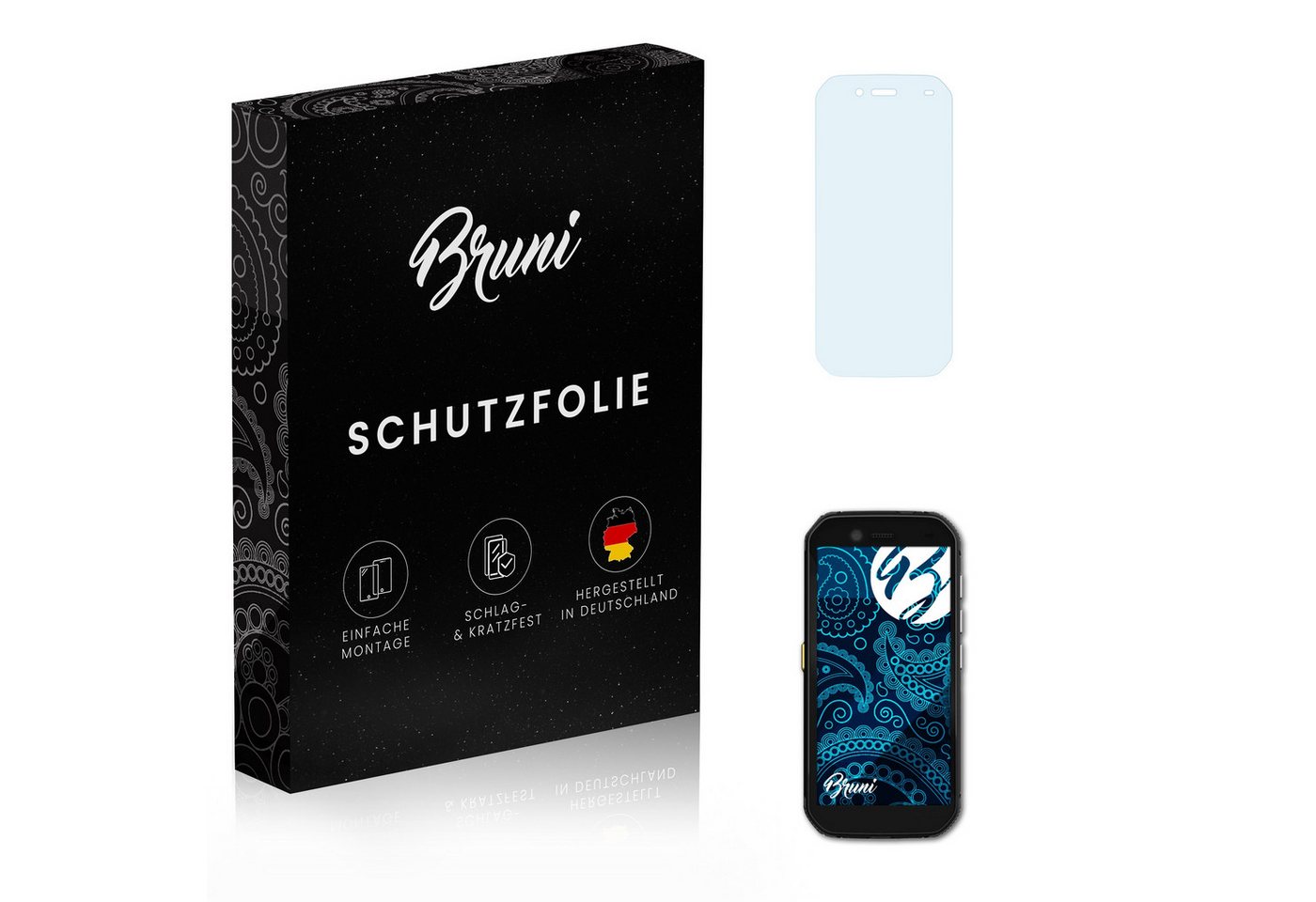 Bruni Schutzfolie Glasklare Displayschutzfolie für CAT S42, (2 Folien), praktisch unsichtbar von Bruni