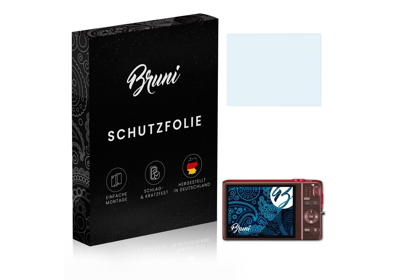 Bruni Schutzfolie Glasklare Displayschutzfolie für Coolpix S6500, (2 Folien), praktisch unsichtbar von Bruni